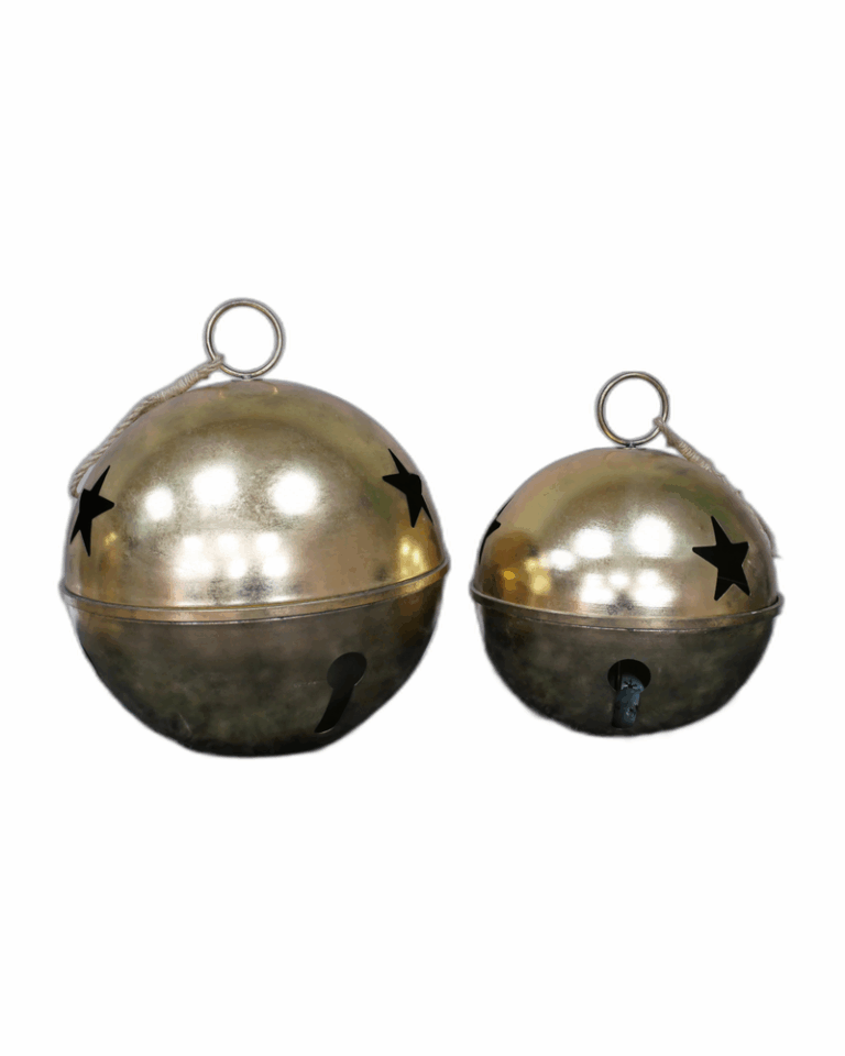 Pair of Large Decorative Bells in Gold