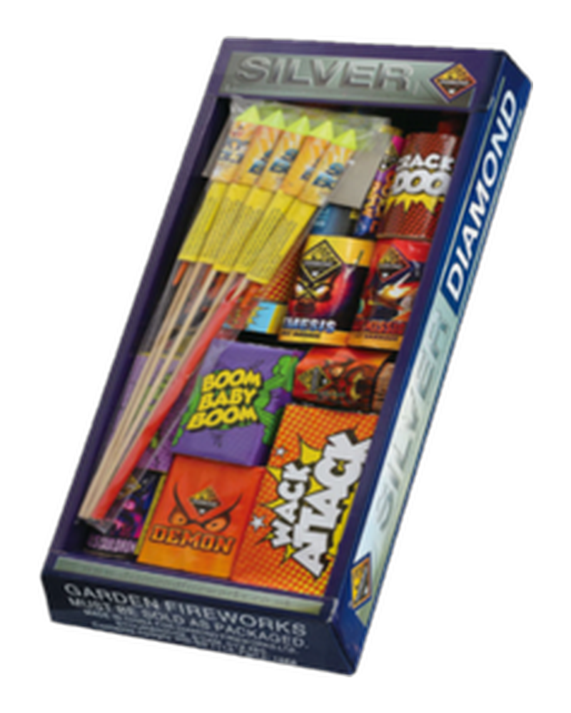 Silver 21 Fireworks Selection Box by Diamond Fireworks