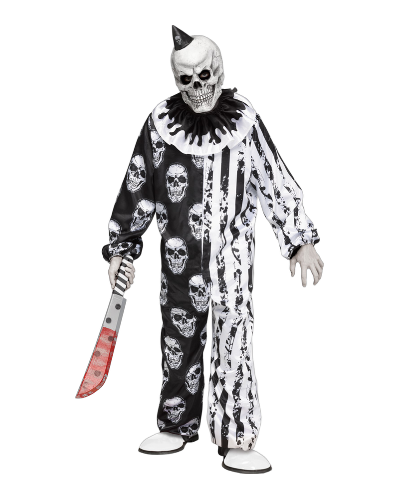 Skele-Klown Child Costume (M) – Skull & Stripe Halloween Outfit