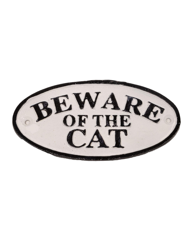 Small Beware of The Cat Plaque