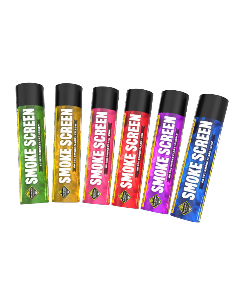 Smoke Screen 60 Sec Smoke Flare with Coloured Smoke – Green or Blue