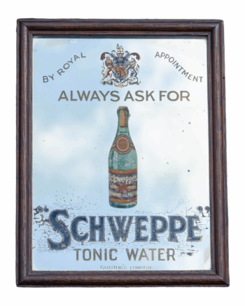 Vintage Schweppes Tonic Water Advertising Mirror