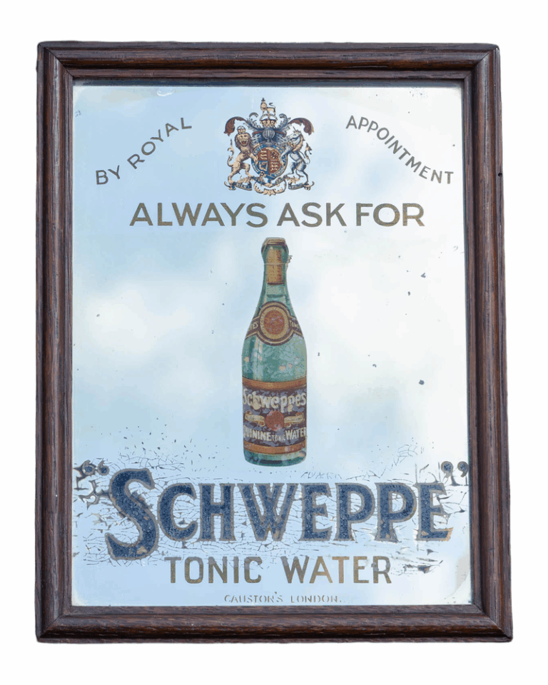 Vintage Schweppes Tonic Water Advertising Mirror