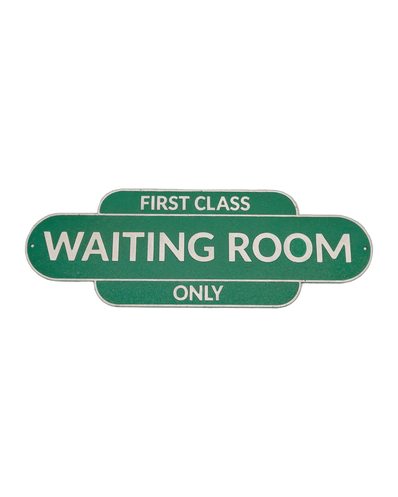 Waiting Room Cast Iron Sign