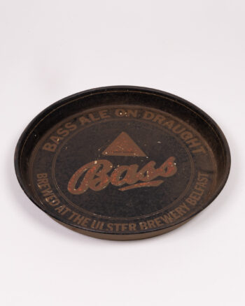 Vintage Bass Ale Metal Tray with Ulster Brewery Belfast