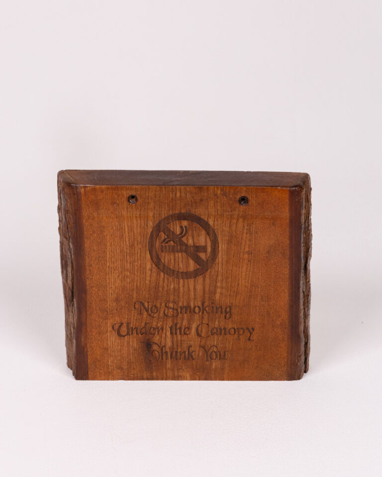 Wood No Smoking Under Canopy Sign