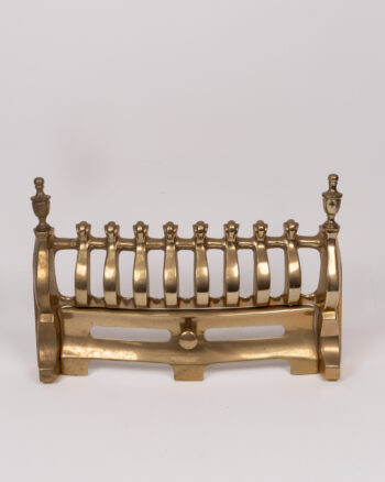 Vintage Brass Fireplace Grate with Decorative Finials