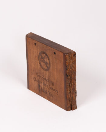 Wood No Smoking Under Canopy Sign