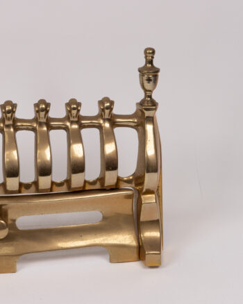 Vintage Brass Fireplace Grate with Decorative Finials
