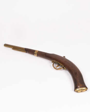 Replica Wooden Flintlock Pistol with Brass Details