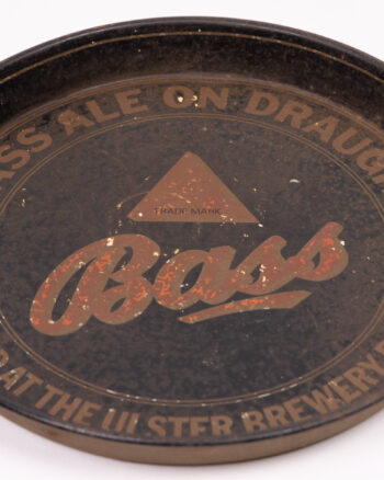 Vintage Bass Ale Metal Tray with Ulster Brewery Belfast