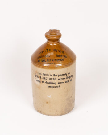 Antique White Bros. Stoneware Brewers Jug with Handle