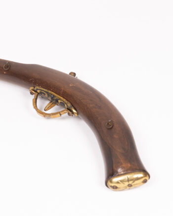 Replica Wooden Flintlock Pistol with Brass Details