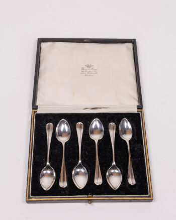 Antique Silver Teaspoons Set with Weir & Sons Case