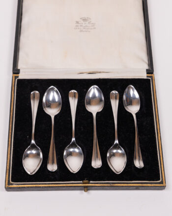 Antique Silver Teaspoons Set with Weir & Sons Case