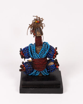 Fali Beaded Wood Figure Doll from Northern Cameroon