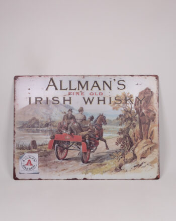 Allman’s Irish Whiskey Metal Sign with Horse and Cart