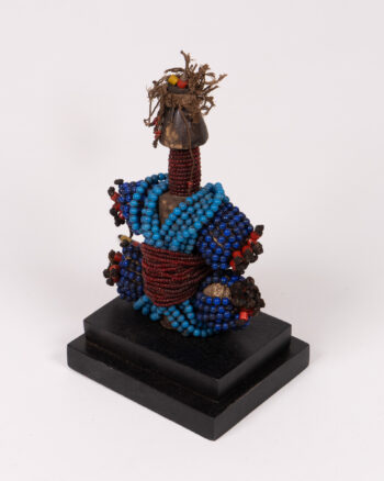 Fali Beaded Wood Figure Doll from Northern Cameroon