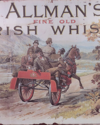 Allman’s Irish Whiskey Metal Sign with Horse and Cart
