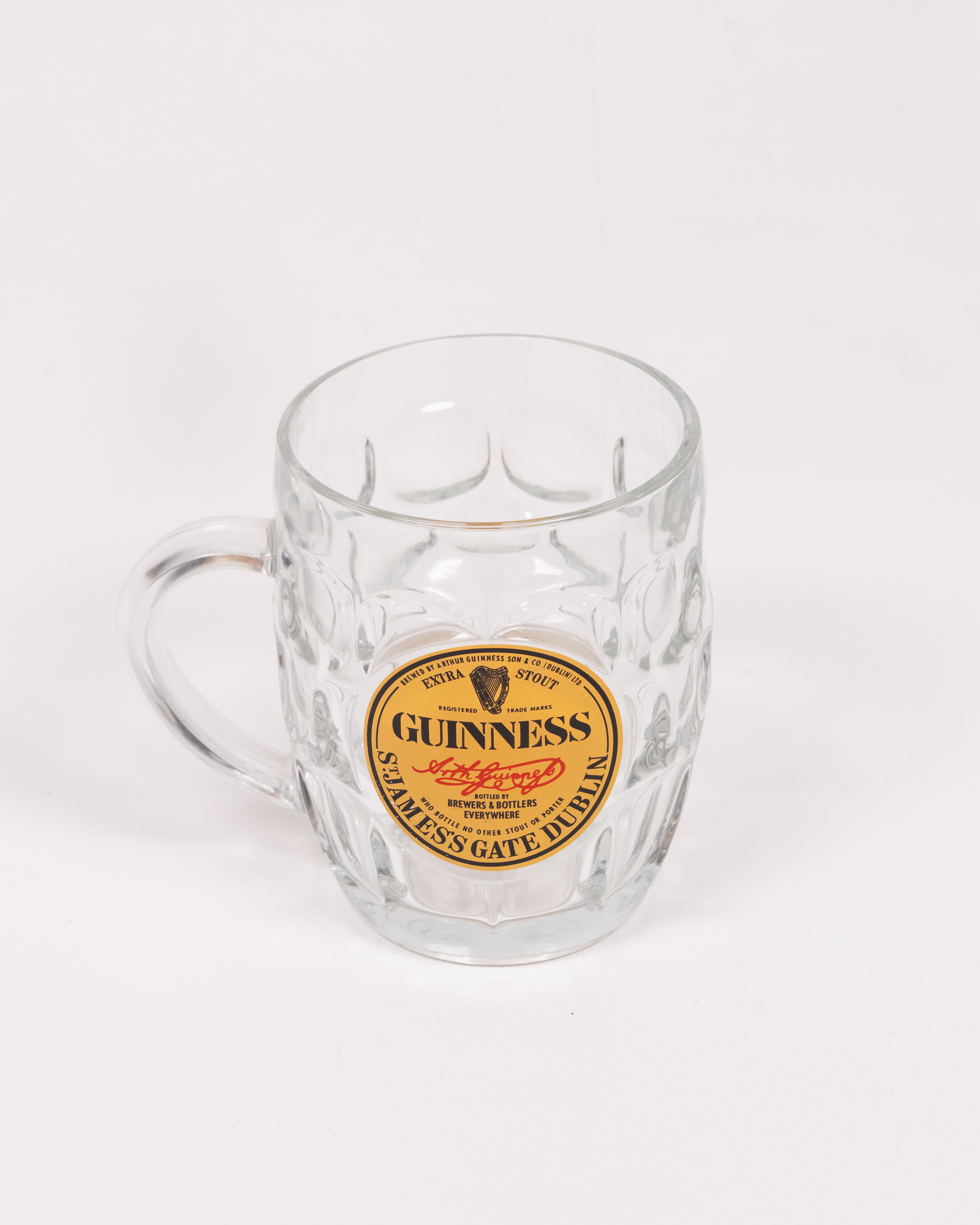 Vintage Guinness Glass Dimple Tankard with Logo