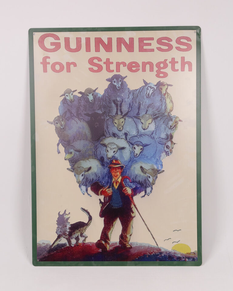Guinness for Strength Metal Advertising Sign with Sheep