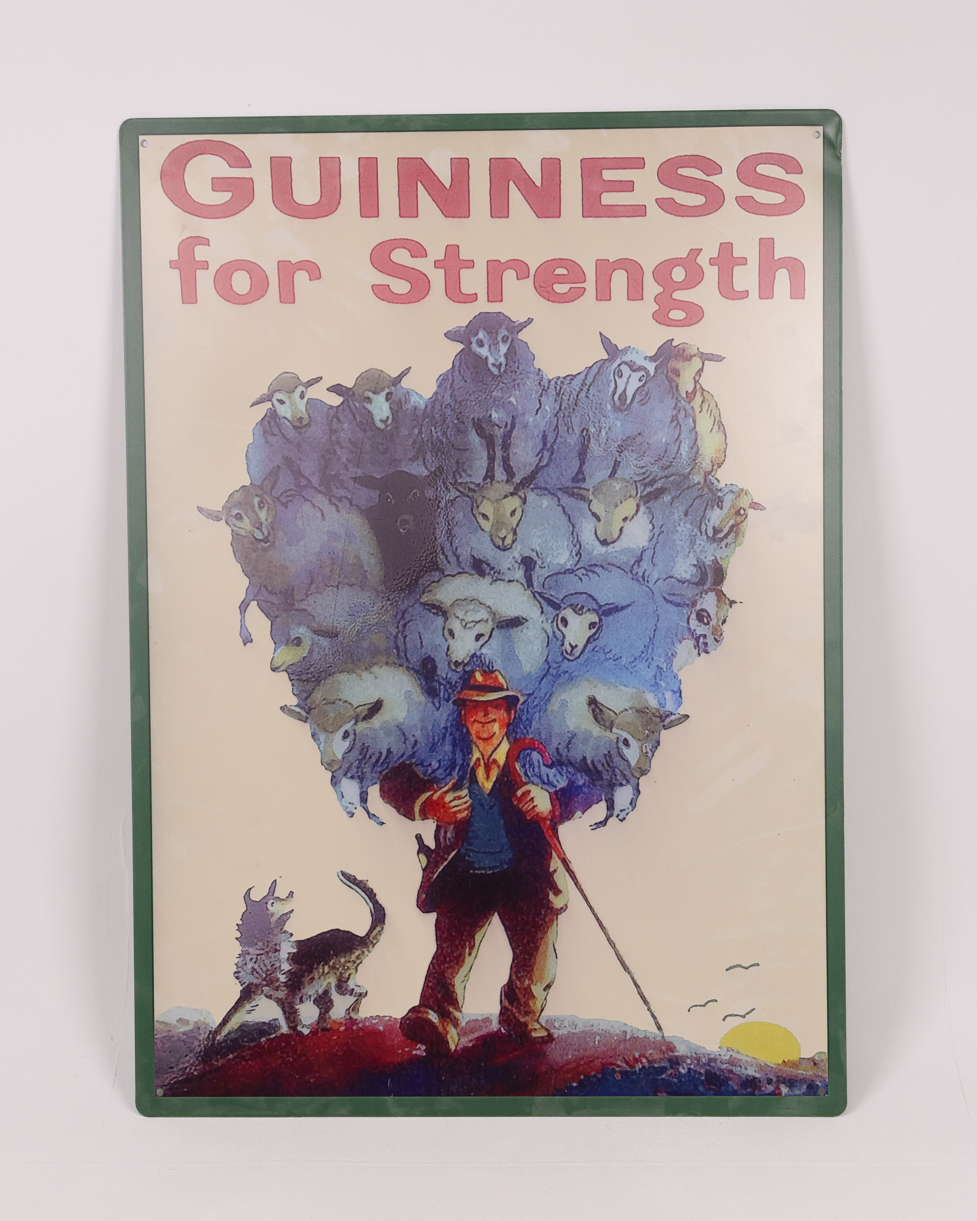 Guinness for Strength Metal Advertising Sign with Sheep