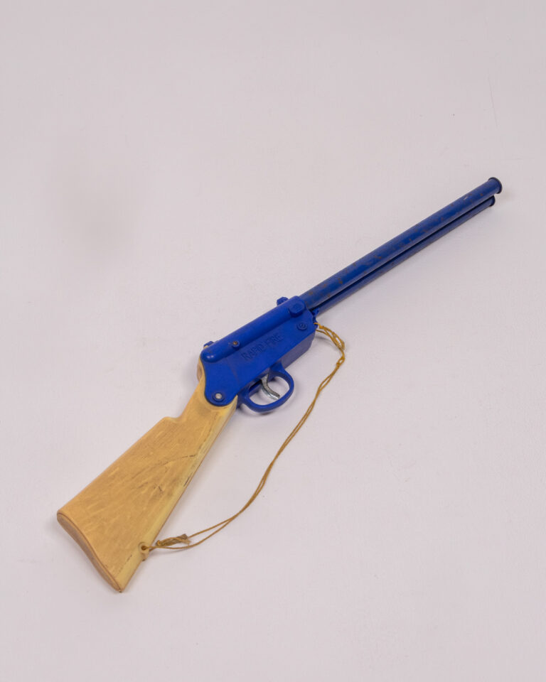 Vintage 'Rapid Fire' Metal and plastic Toy Cap Gun with Wood Stock