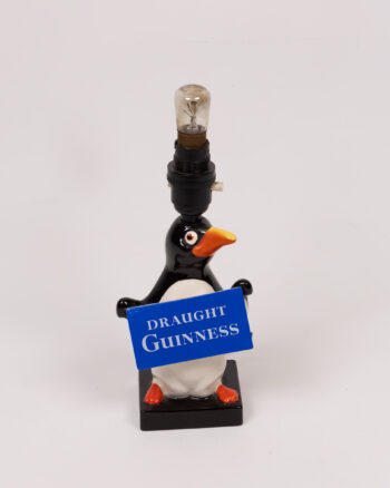 Guinness Ceramic Penguin Lamp with Draught Sign