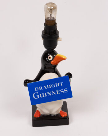 Guinness Ceramic Penguin Lamp with Draught Sign