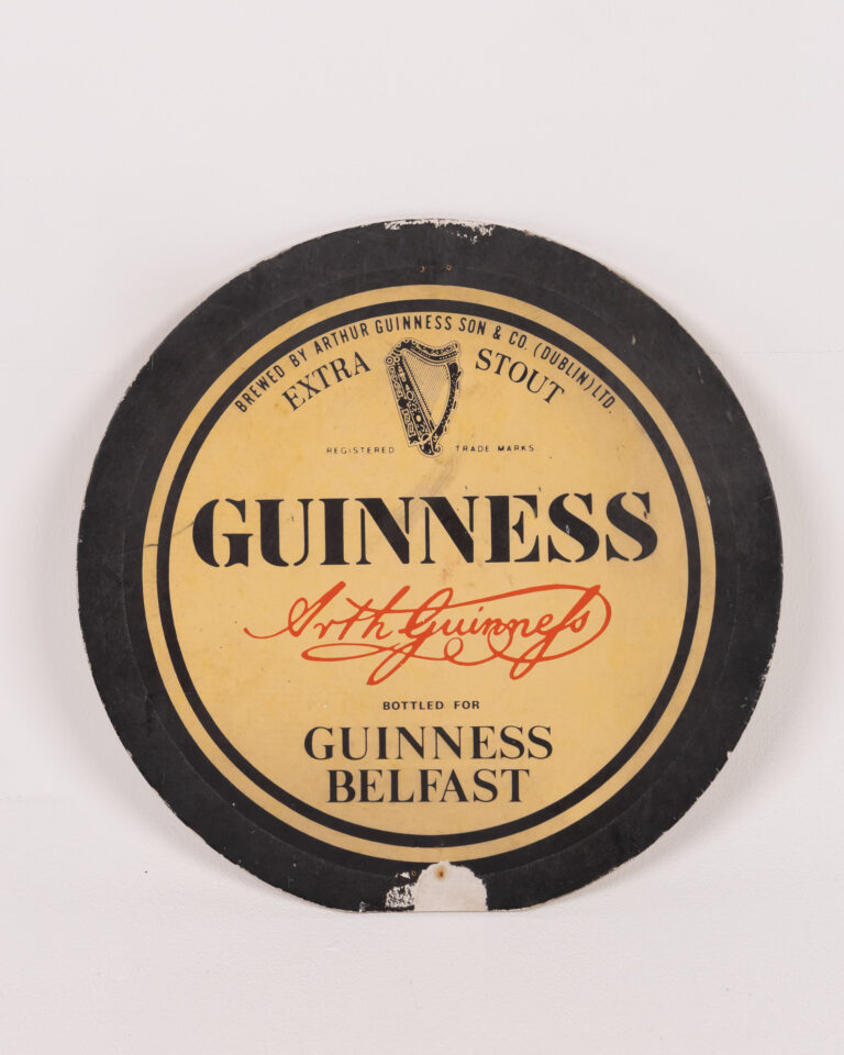 Vintage Guinness Belfast Advertising Sign with Stout Logo
