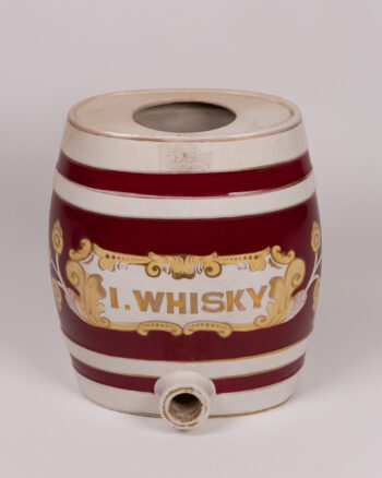 Victorian Ceramic IRISH WHISKY Barrel Dispenser with Spigot
