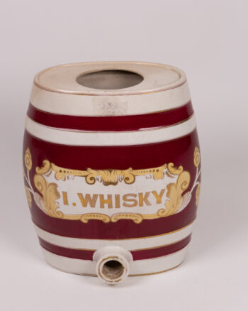 Victorian Ceramic IRISH WHISKY Barrel Dispenser with Spigot