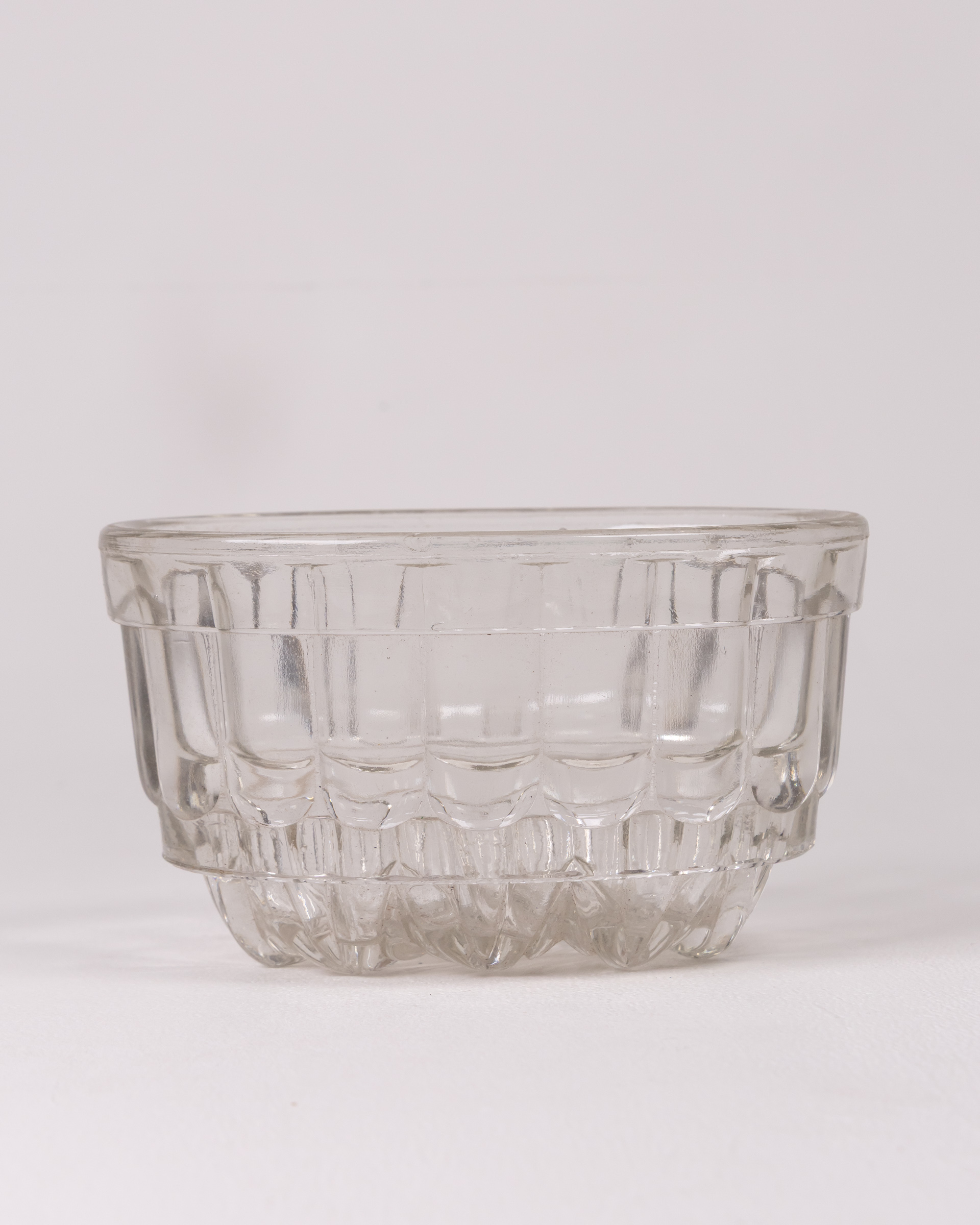 Vintage Clear Glass Jelly Mould with Ribbed Detail