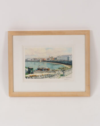 Framed Gary Devon Art Print with Bangor Harbour Scene