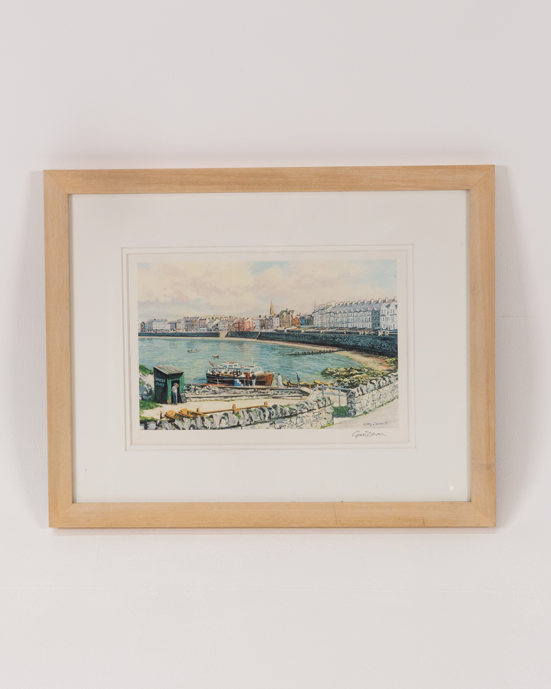 Framed Gary Devon Art Print with Bangor Harbour Scene