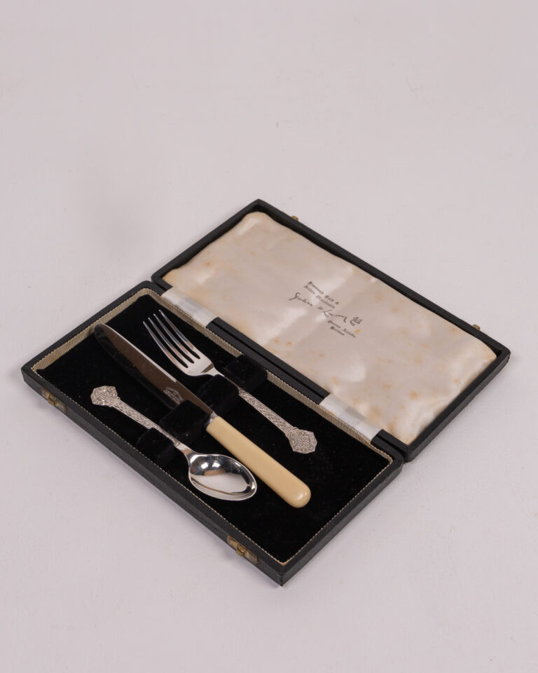 Vintage Cased Cooper Bros. Sheffield Solid Silver ChristeningSet