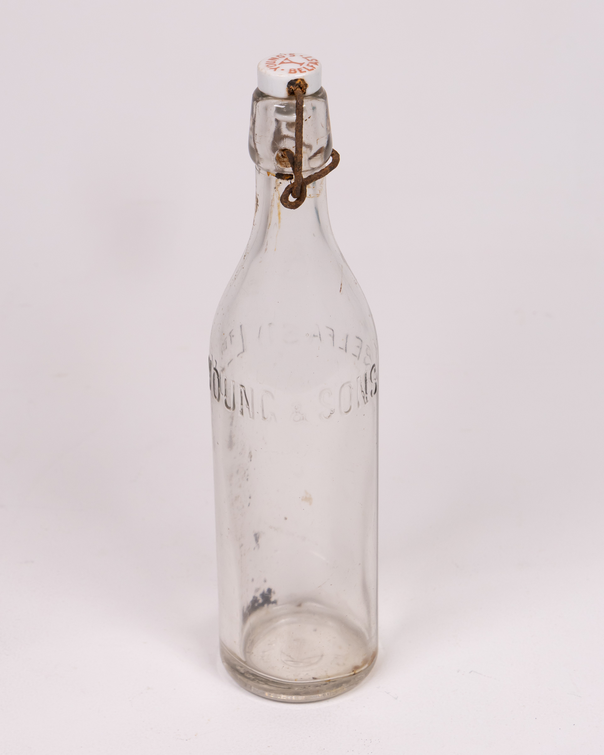 Vintage Young’s Belfast Glass Bottle with Stopper
