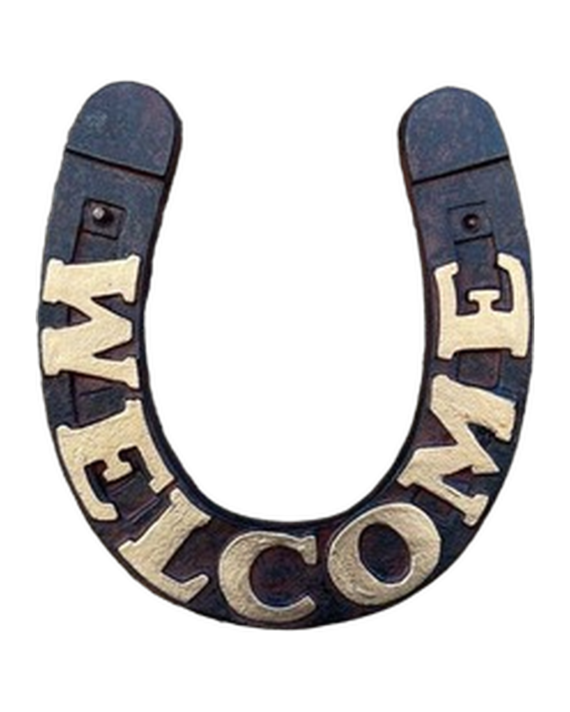 Welcome Horseshoe Sign