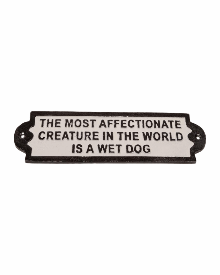 Wet Dog Cast Iron Sign