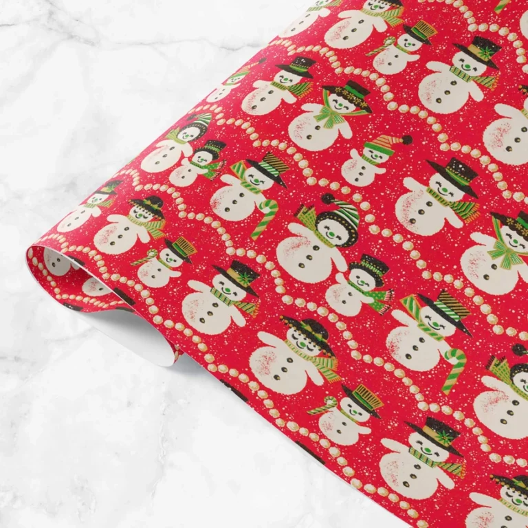 Retro Festive Snowman Gift Wrap