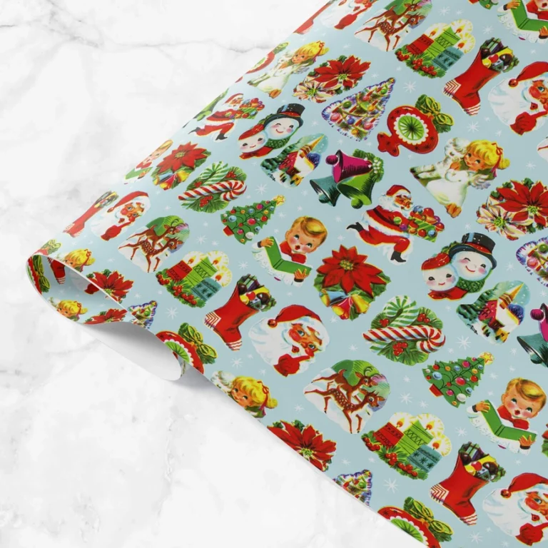 Vintage Festive Motifs Gift Wrap