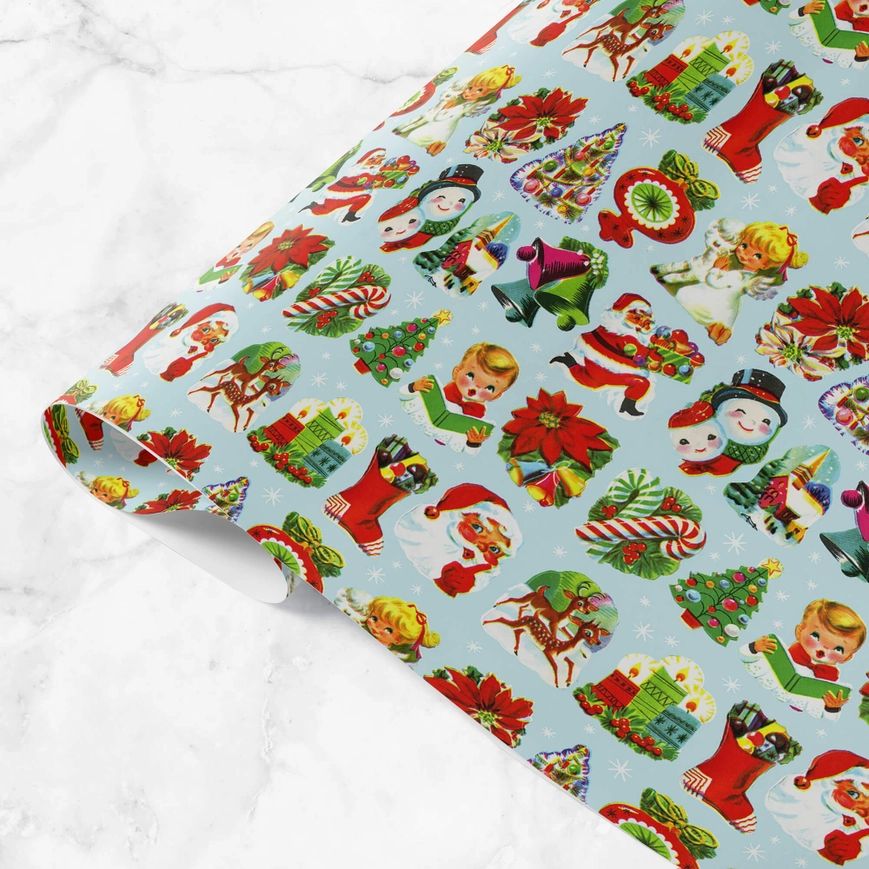 Vintage Festive Motifs Gift Wrap