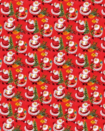 Red Retro Santa Claus Christmas Gift Wrap