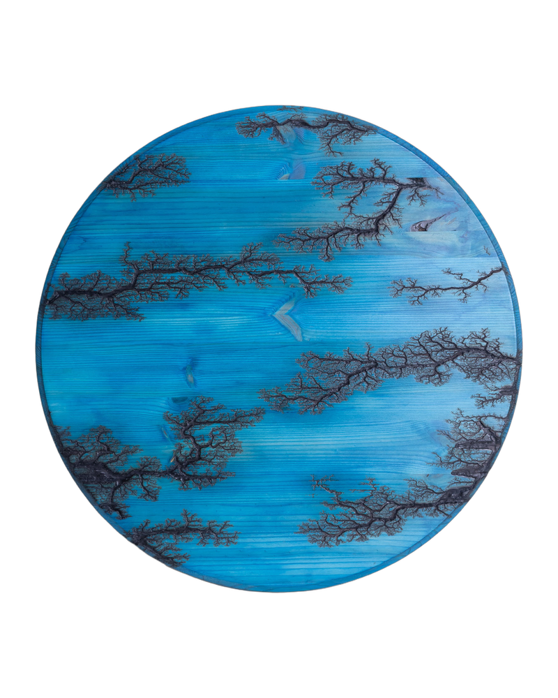 ‘Blue Circle Fractal Wooden Board’ by The Lightning Shack