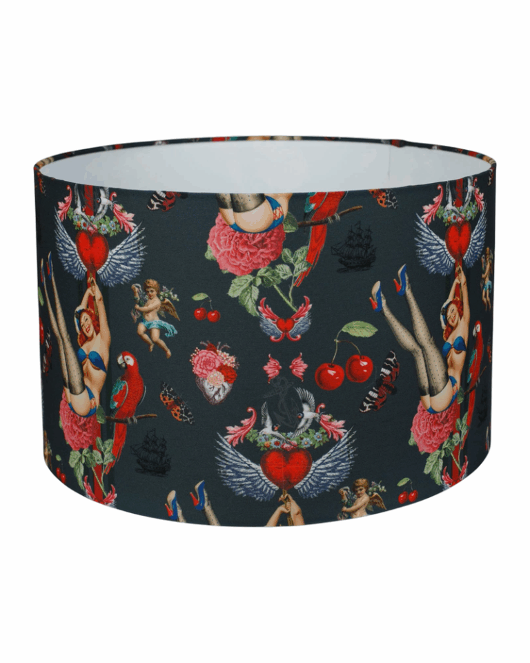 Cherry Love Bomb Drum Ceiling Lampshade Ink'd