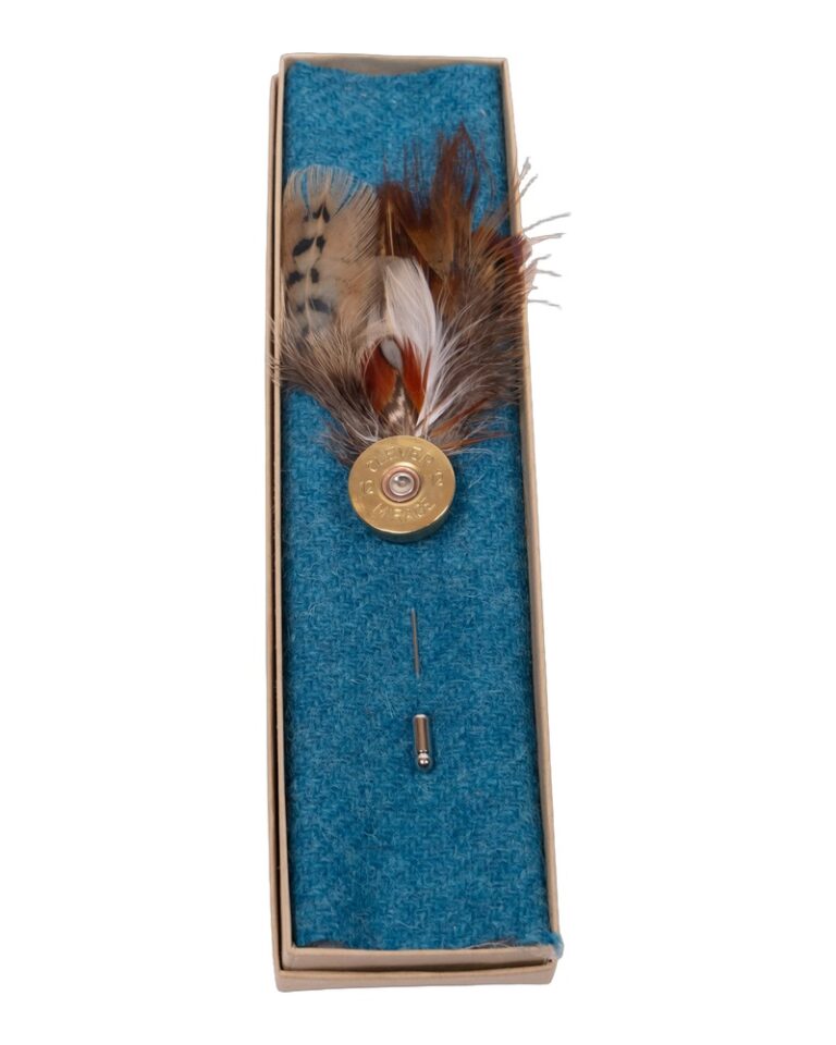 Fine Feathers Gold Lapel Pin with Feather Accent