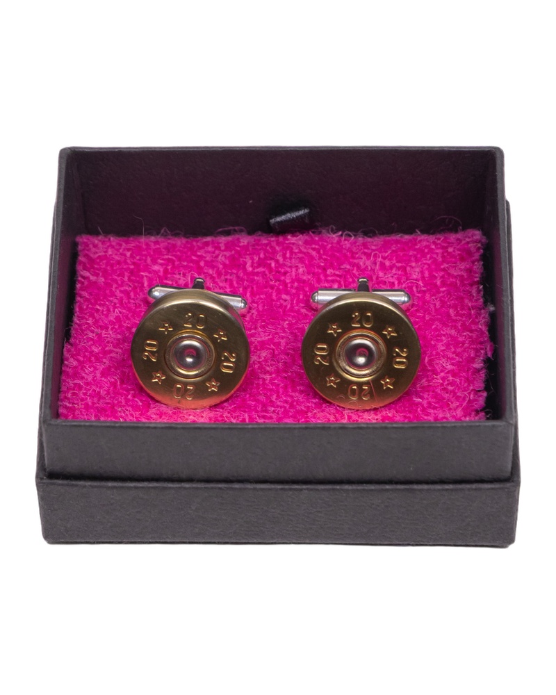 Fine Feathers Gold Shotgun Cartridge Cufflinks