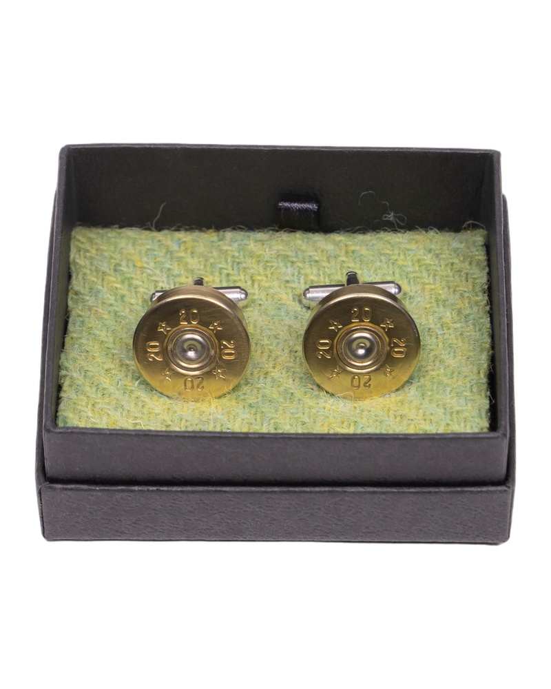Fine Feathers Gold Shotgun Shell Cufflinks