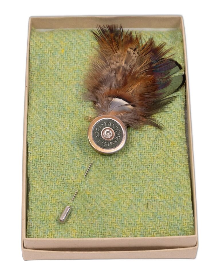 Fine Feathers Shotgun Cartridge Lapel Pin
