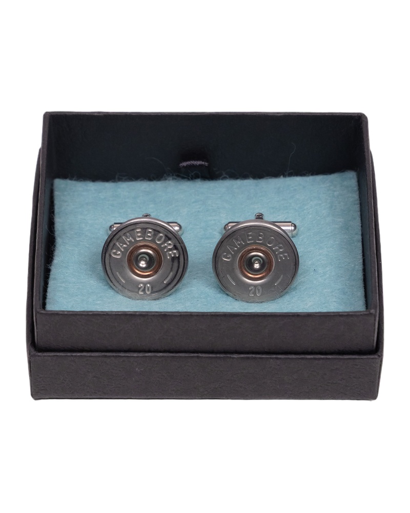 Fine Feathers Silver Cartridge Cufflinks with Presentation Box